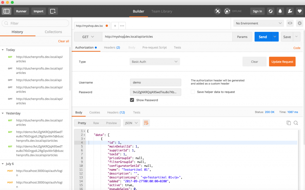 Die Shopware REST API von Javascript aus nutzen - rent-a-hero